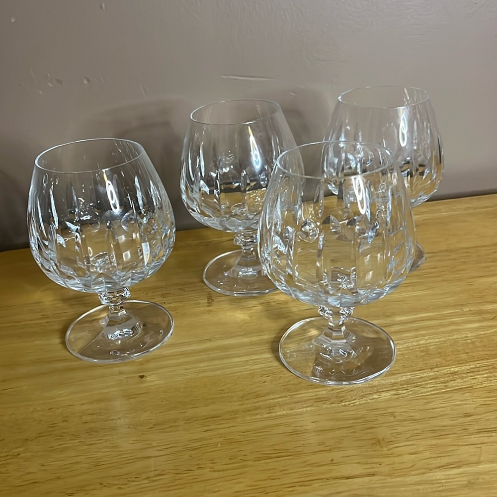 😄Vintage brandy crystal glasses set of 4